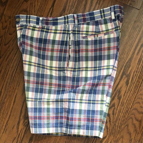 J.CREW Mens Madras Plaid Patchwork Flat Front Shorts Size 34 - Picture 4 of 6
